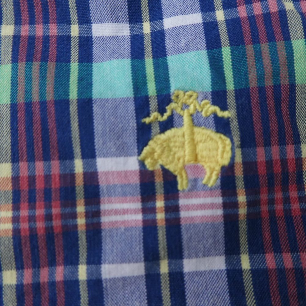 Brooks Brothers 346 Swim Trunks Shorts Plaid Mesh Liner Pockets Logo L 8inch - Picture 4 of 8